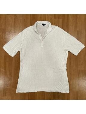 White Peter Millar polo shirt 100% linen, size XL.  Great condition!